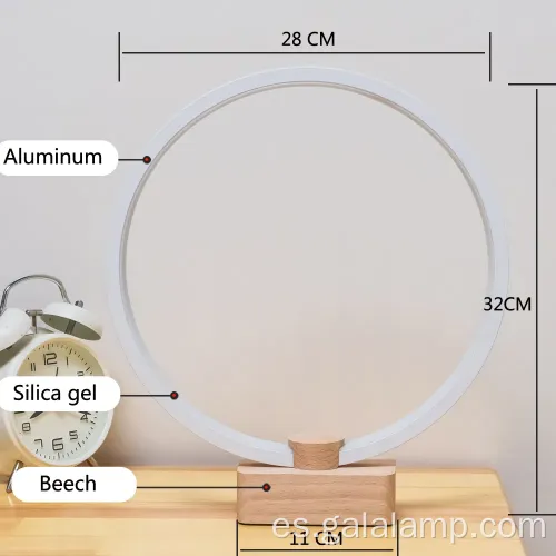 Lámpara de escritorio LED de madera innovadora con conectividad USB